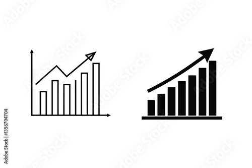 Growth Charts Upward Trend, Progress, Success, Business, Statistics, Finance, Investment, Data, Metr