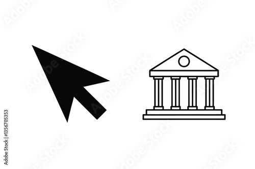 Online Banking Access Click to Bank, Digital Finance Icon