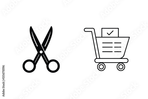 Shopping Cart, Scissors, Cut, Coupon, Discount, Savings, Deal, Retail, Online, Commerce
