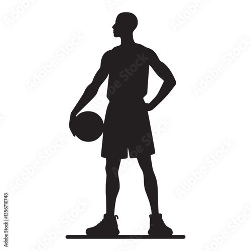 Legendary Shooter Basketball Player silhouette, releasing a perfect jump shot - Basketball illustration - Minimalist Basketball vector - Flawless form

