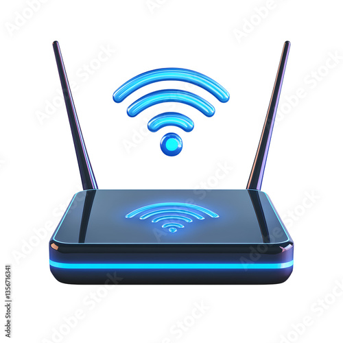 High-Speed WiFi Router with Dual Antennas and Modern Design