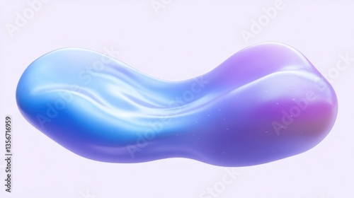 Abstract blue and purple 3D liquid blob.
