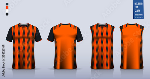 Soccer jersey, football kit, sportswear, basketball uniform, running, motocross or t-shirt mockup. Fabric pattern design. 