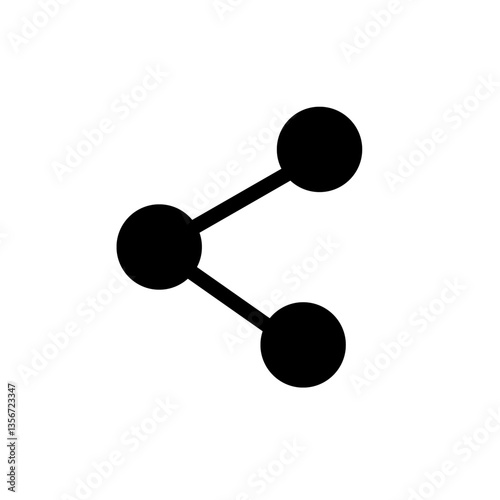 black share icon on a white background, for use in digital interfaces, mobile applications, websites, and social media platforms