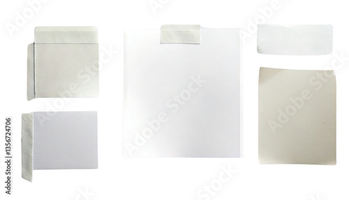 Wallpaper Mural paper message note reminder blank background office business white empty page label adhesive isolated on transparent white background.  Torontodigital.ca