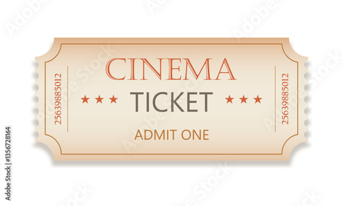 Ticket template on white background.