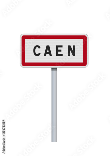 Panneau d'entrée de la ville de Caen (Calvados) en vectoriel