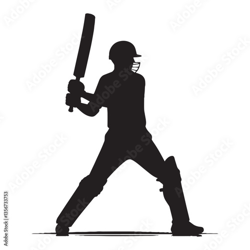 Lightning Quick Fielder Cricketer silhouette, stopping runs with agility - Cricketer illustration - Minimalist Cricketer vector - Defensive powerhouse


