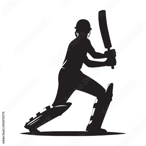 Victory Roar Cricketer silhouette, celebrating a historic win - Cricketer illustration - Minimalist Cricketer vector - Passion unleashed

