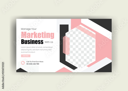 corporate identity template, advertising YouTube video thumbnail 