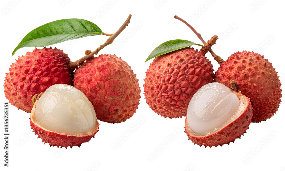 Lychee fruit with slice isolated, Fresh fruits collection, Collection set of Lychee fruits isolated Lychee fruit with slice isolated, Fresh fruits collection, Collection set of Lychee fruits isolated