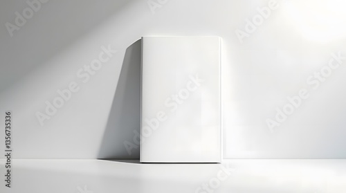 Minimalist white product box on clean background for branding
