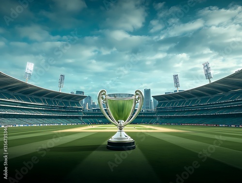 Trophy in Cricket Stadium.