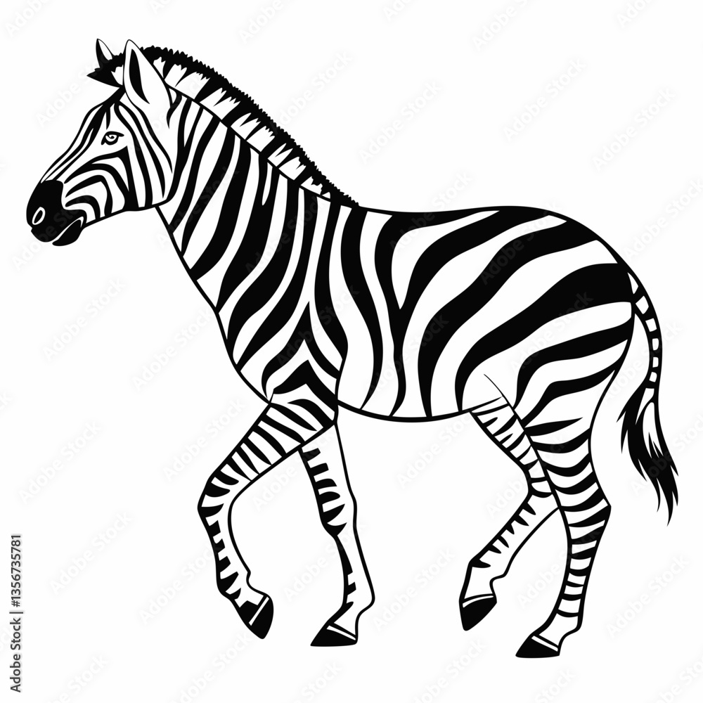 Fototapeta premium zebra black silhouette icon vector