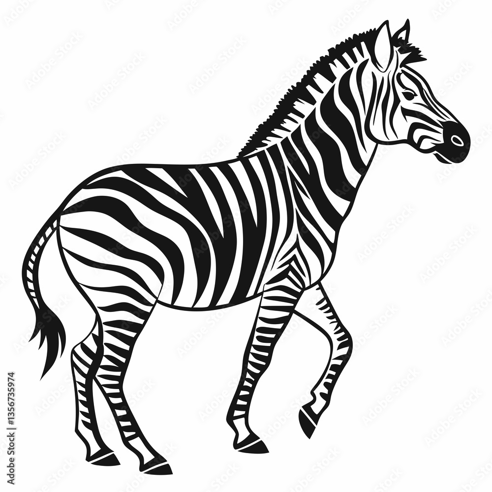 Obraz premium zebra black silhouette icon vector