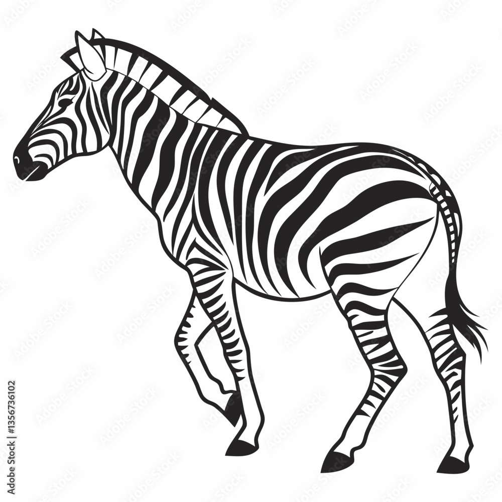 Obraz premium zebra black silhouette icon vector