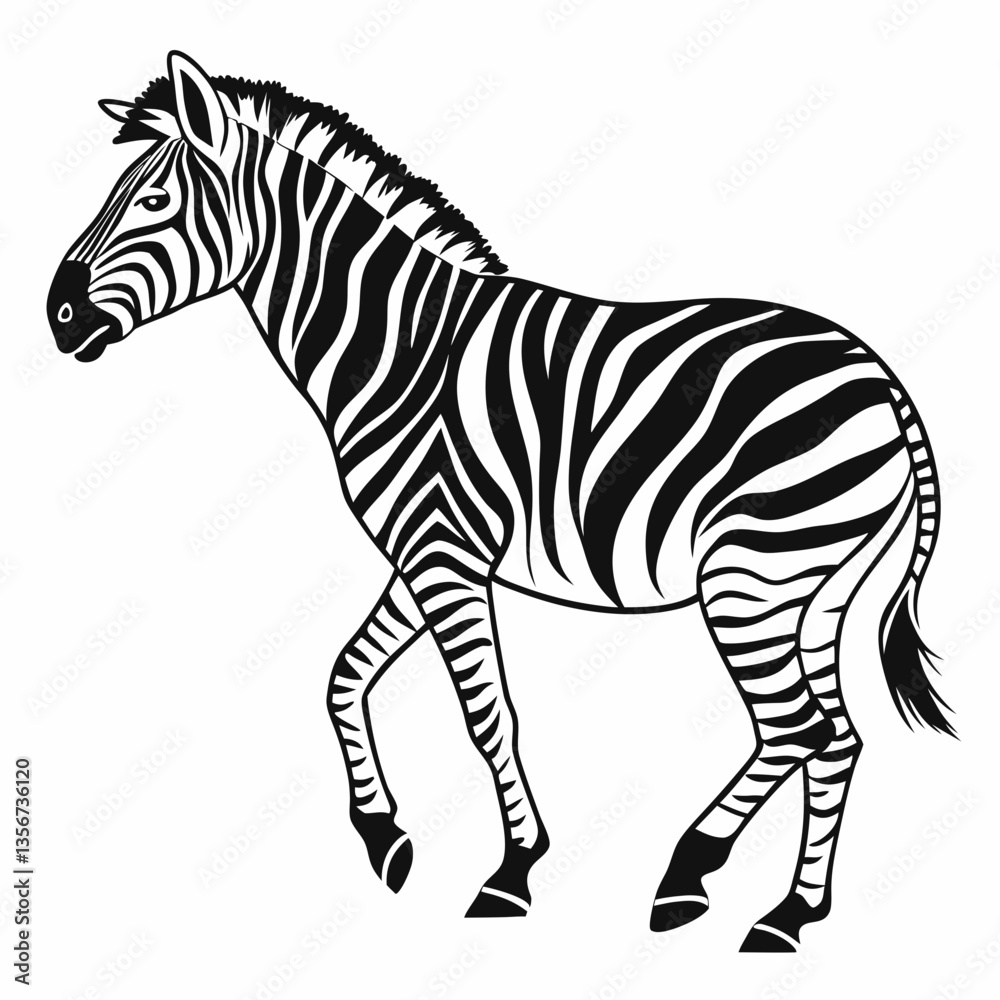 Obraz premium zebra black silhouette icon vector