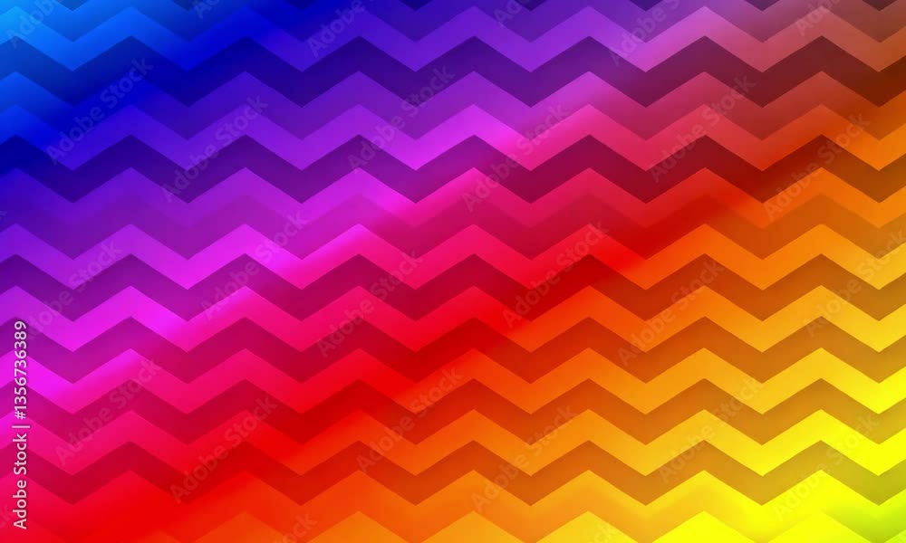 Colorful zigzag pattern with rainbow gradient from purple to yellow background design effect