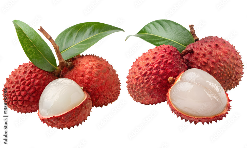 Lychee fruit with slice isolated, Fresh fruits collection, Collection set of Lychee fruits isolated Lychee fruit with slice isolated, Fresh fruits collection, Collection set of Lychee fruits isolated