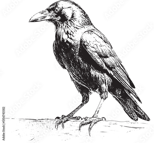a crow is standing on the thee branch