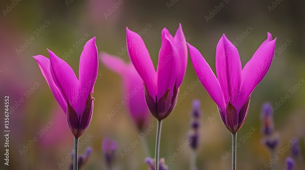 Vibrant Pink Flowers Close Up Nature Photography