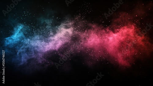 Colorful Explosion of Cosmic Dust in the Infinite Darkness of Space an Abstract Night Sky Scene