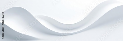 Abstract background with elegant white 3D undulating lines, creating a visually captivating and dynamic design,  elegant,  3D
