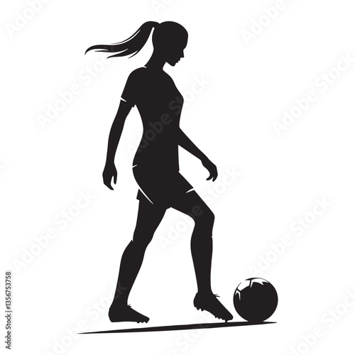 Counter-Attack Specialist Footballer silhouette, launching a fast break - Football illustration - Minimalist Football vector - Soccer Player silhouette

