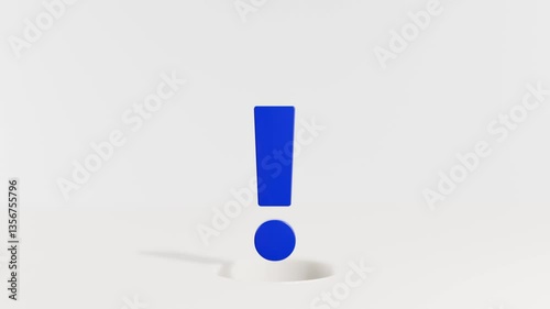 穴から飛び出すびっくりマークの3Dアニメーション