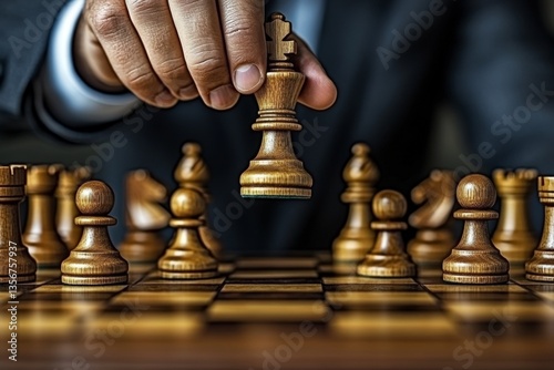 Player makes a decisive move in a tense chess match during a competitive tournament