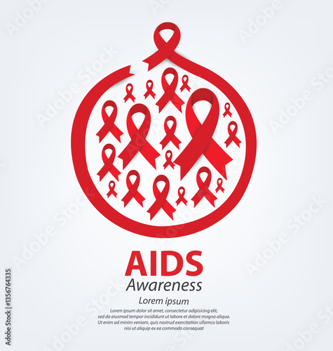 Aids Awareness. World Aids Day concept. Vector illustration.