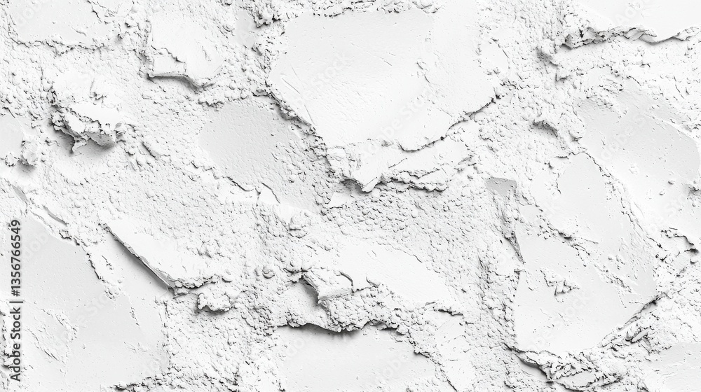 Fototapeta premium Minimalist texture featuring pure white plaster for artistic backgrounds, surfaces