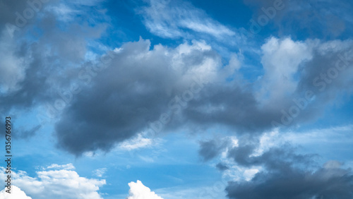 Sky. Cumulus clouds background. Sky background.