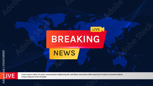 Breaking News Concept Design Graphic for TV and Social Media News Channel Broadcasts