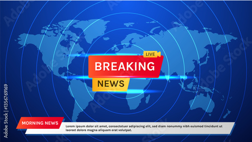 Live Breaking News Template Style for TV Broadcast and Social Media News Channel Updates