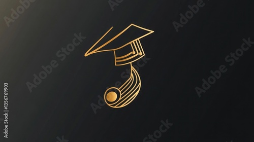 Music note and toga hat logo concept