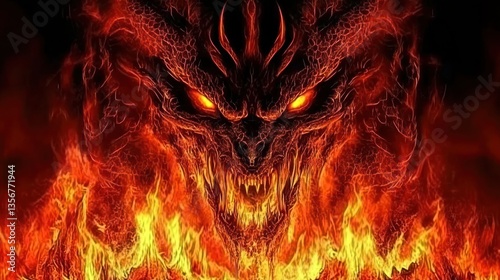 Fiery Infernal Dragon: A Digital Masterpiece