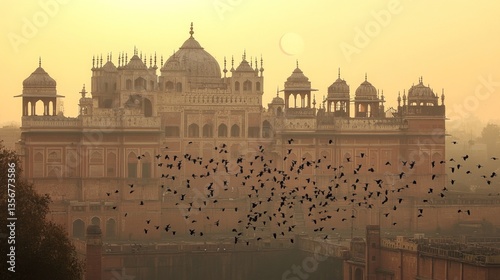 Sunrise over the Majestic Jama Masjid in Lucknow, India