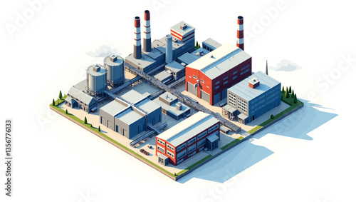 Industrial Complex Isometric View