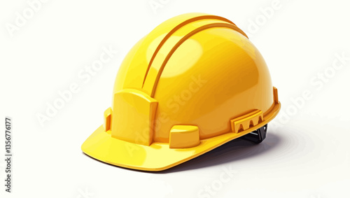 Safety First: A solitary, vibrant yellow hard hat, signifying safety and diligence, sits ready for action, a symbol of professional preparedness and construction.