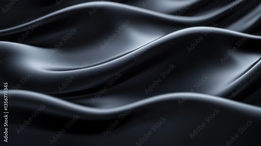 Obraz premium Elegant abstract black fabric texture background for graphic design and soft decorative textile pattern surface