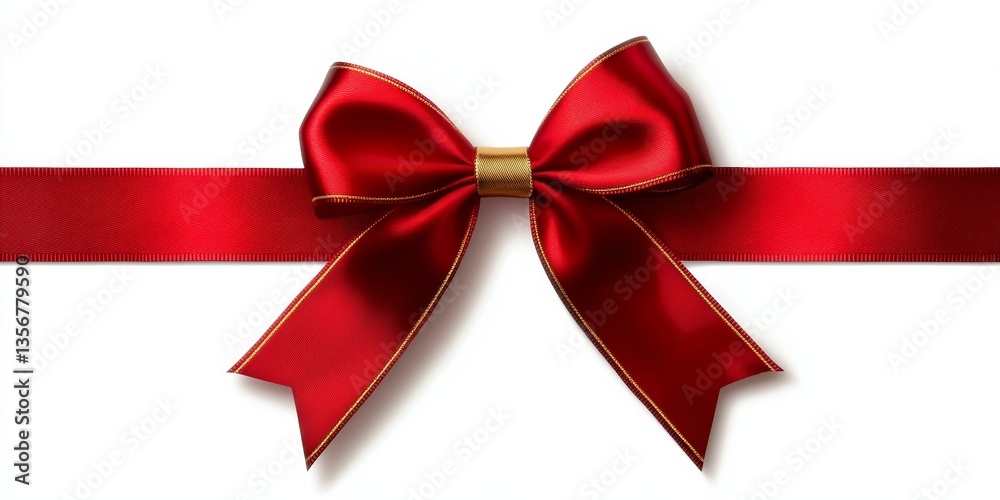Elegant Red Ribbon Bow, Christmas ,Holiday Elegant Red Ribbon Bow, Christmas ,Holiday