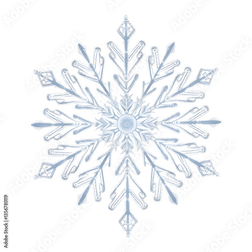 A realistic snowflake with intricate designs. png isolated background. transparent background. 