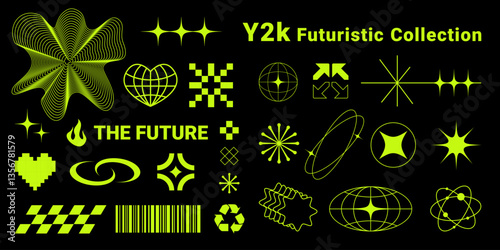 Brutalism meets Y2K: abstract geometric shapes, bold minimalist forms, and Bauhaus-style elements for futuristic design, branding, and digital art