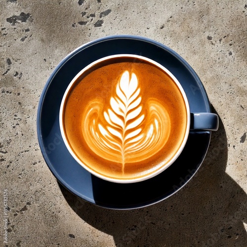 Aesthetic Coffee Presentation on Concrete Floor