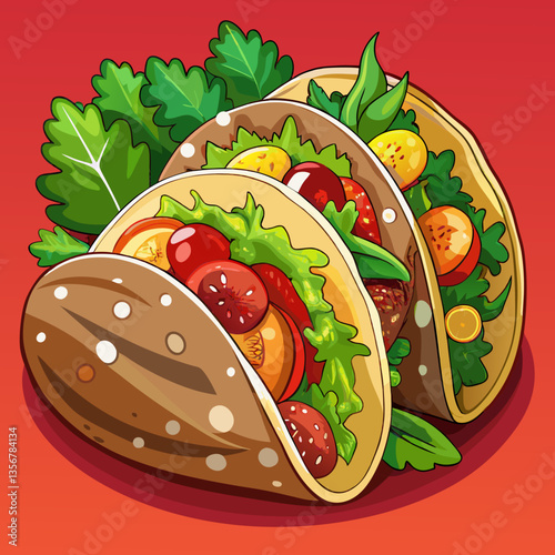 Tacos – Corn or flour tortillas filled with meat, vegetables, and salsa.
