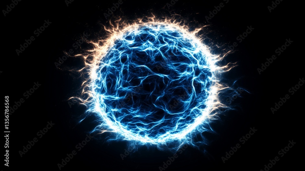 Glowing Energy Orb Abstract Blue Plasma Sphere. Glowing Energy Orb Abstract Blue Plasma Sphere.