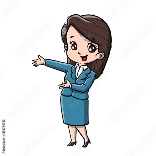 Perfect for business presentations, website headers, or blog posts featuring a confident woman in a professional blue suit.