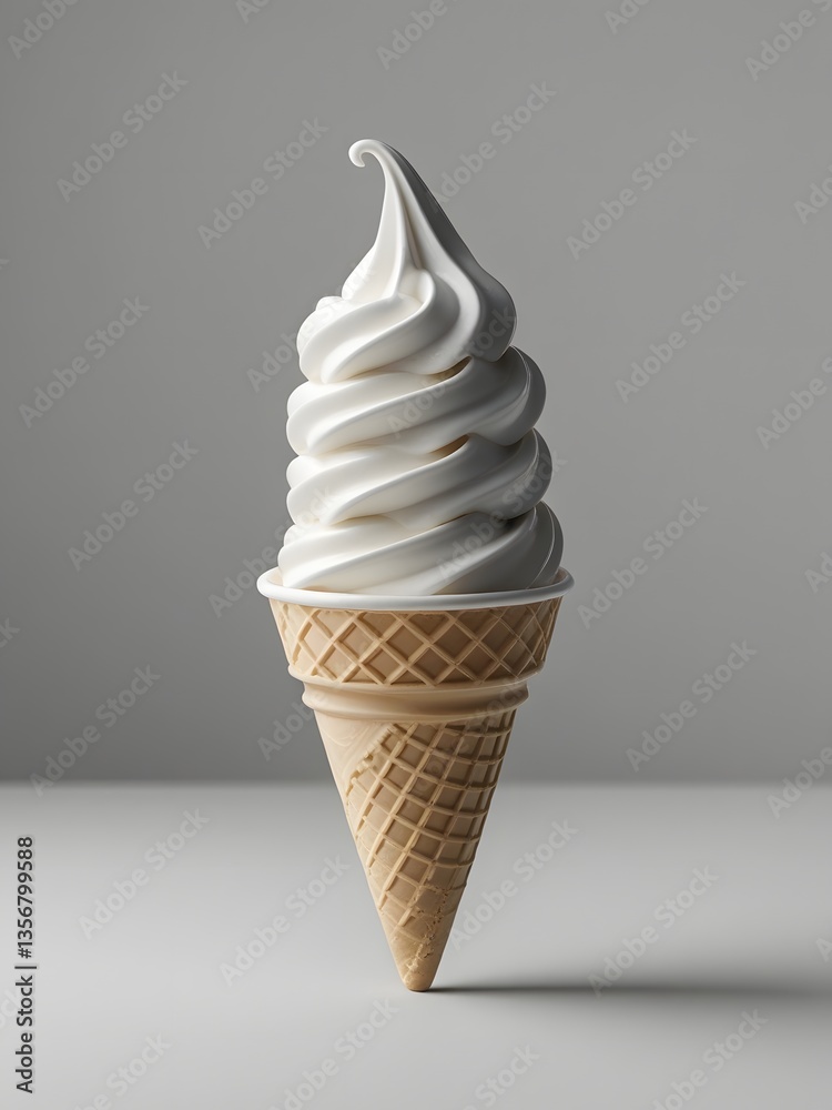 Single Ice Cream Cone with Soft Serve Single Ice Cream Cone with Soft Serve