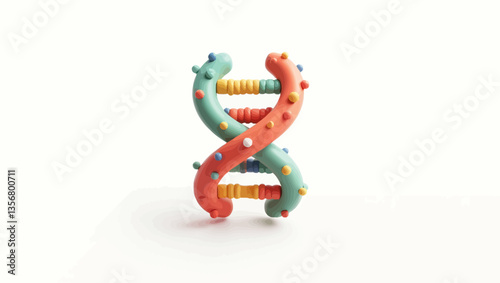 dna helix, 3d dna, science concept, biology helix, colorful dna, genetic illustration, dna strand, biotechnology icon, molecular biology, playful dna, science education, genetic structure, cartoon dna